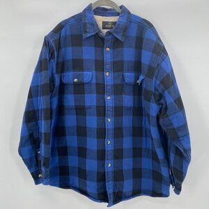Redhead Blue/Black Checkered Button Down Fleece Lined Shacket